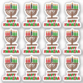 16 x Happy Kwanzaa Rot-Gelbe grüne Kerzen Aufkleber (Vorderseite)