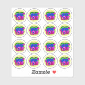 16 x Liebe Burst Pop Art Lila Blue Green 4" Vinyl Aufkleber (Blatt)