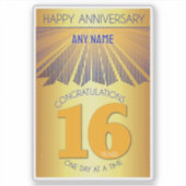 16 Year | Golden Ray 12 Step CUSTOM NAME Aufkleber (Vorderseite)