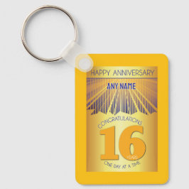 16 Year Sober Anniversary | Golden Ray 12 Step Schlüsselanhänger