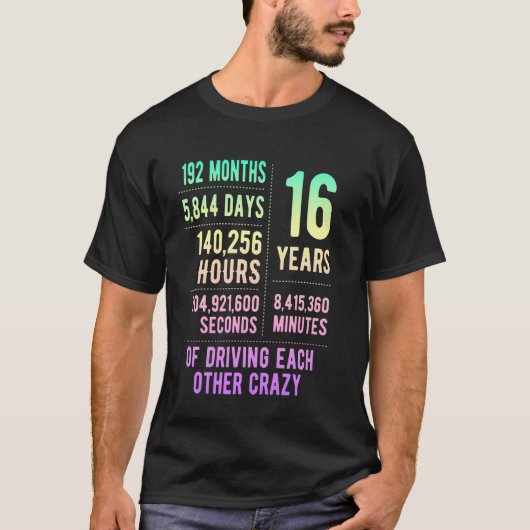16 Years Married Funny 16th Wedding Anniversary T-Shirt (Vorderseite)