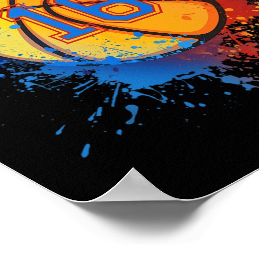 16 Years Old 16th Birthday Sketll Gift For Boys Pa Poster (Ecke)