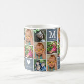 16 Zitat zur Familiennamen-Collage Mit Monogramm Kaffeetasse (VorderseiteRechts)