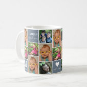 16 Zitat zur Familiennamen-Collage Mit Monogramm Kaffeetasse (Vorderseite Links)