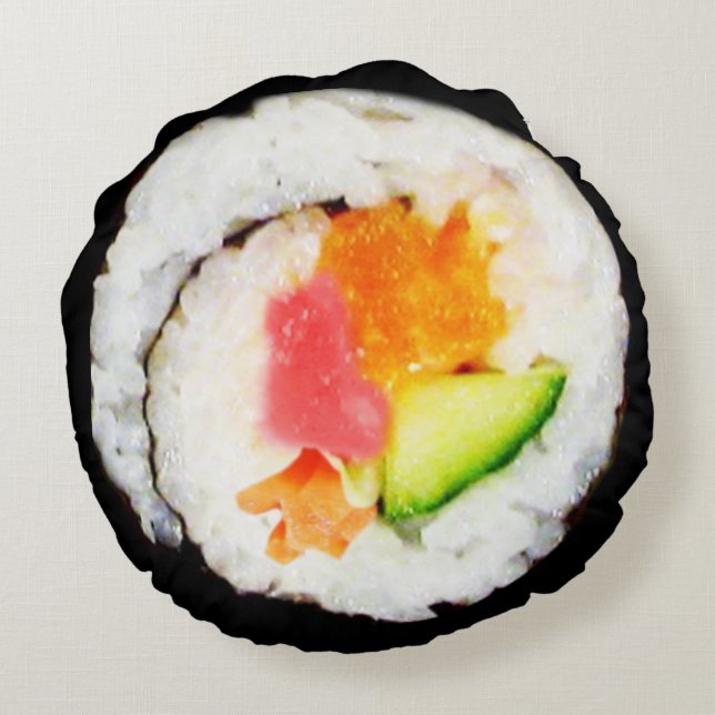 16" Zuton Japanisches KissenSushis Rundes Kissen (Rückseite)