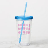 16oz Acrylic Tumbler with Straw and Floral Pattern Acryltrinkbecher (Rückseite)