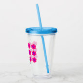 16oz-Acryltumbler mit Strohhalm und Blumendesign Acryltrinkbecher (Links)