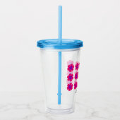 16oz Akryltumbler mit Straw- und Blumenmuster Acryltrinkbecher (Rechts)
