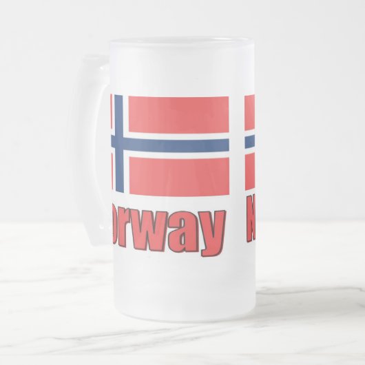 16oz mattierte Tasse Norwegen \ Flagge (Vorderseite Links)