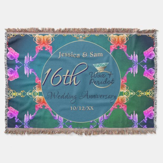 16th Anniversary Wax, Statice Flower Throw Blanket Decke (Vorderseite)