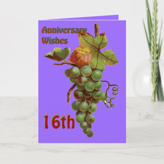 16th Anniversary wishes, customiseable Karte (Vorderseite)