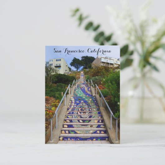 16th Avenue Tiled Steps #6-2 Postkarte (Stehend Vorderseite)
