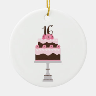 16th Birthday Cake Keramik Ornament