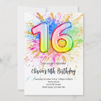 16th Birthday Invitation Einladung