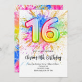 16th Birthday Invitation Einladung (Vorne/Hinten)