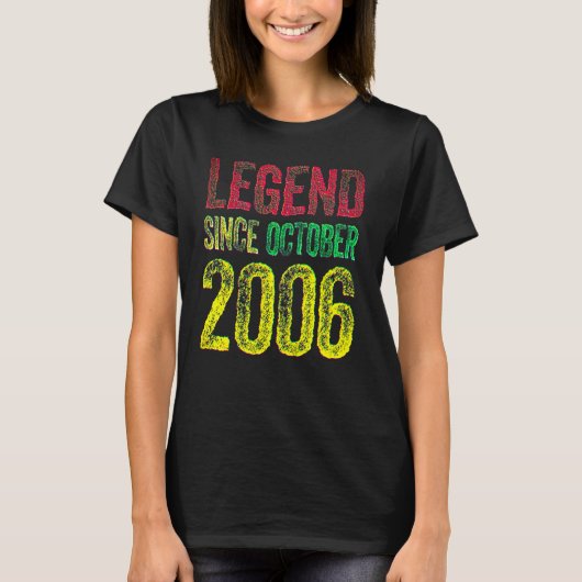 16th Birthday October Born 16 Years Legend Since 2 T-Shirt (Vorderseite)