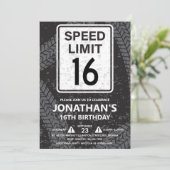 16th Birthday Party for Boy Einladung (Stehend Vorderseite)