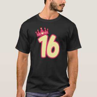 16Th Birthday Queen Girls Happy Birthday Party Fun T-Shirt