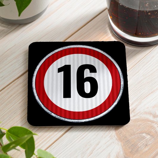 16th Birthday Speed Limit Rechteckiger Pappuntersetzer