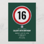 16th Birthday Speed Limit Sign - ANY AGE Einladung (Vorderseite)
