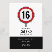 16th Birthday Speed Limit Sign - ANY AGE Einladung (Vorderseite)
