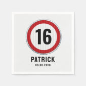 16th Birthday Speed Limit Sign - ANY AGE Serviette (Vorderseite)