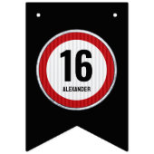 16th Birthday Speed Limit Sign - ANY AGE Wimpelkette (Erste Fahne)