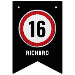 16th Birthday Speed Limit Wimpelkette