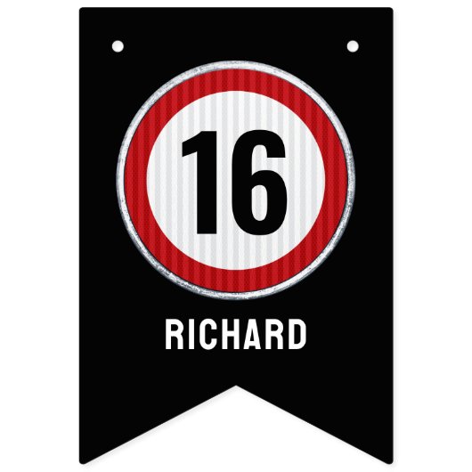 16th Birthday Speed Limit  Wimpelkette (Erste Fahne)