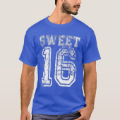 16Th Birthday Sweet Sixn 16 Girls Varsity Grunge T-Shirt (Vorderseite)