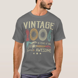 16th Birthday Womens Mens Vintage Awesome 2006 Gui T-Shirt