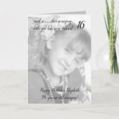 16th still amazing grey and black birthday photo karte (Vorderseite)