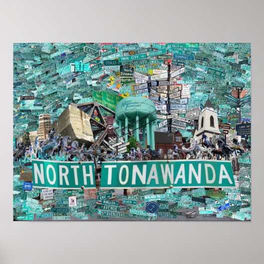 16x12 Poster, Streets of North Tonawanda NY Poster (Vorne)