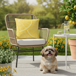 16x16 Gelbe Meyer-Limonen-Druck Outdoor-Kissen Kissen