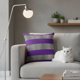 16x16 Gewindekissen für graues Sofa - Lila Streife Kissen
