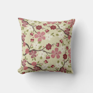 16x16 Rosa Blume und Herzklopfen Kissen
