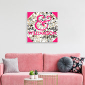 16x16 Wrapped Canvas Wedding Date Nachname Art Leinwanddruck (Insitu (Wohnzimmer))