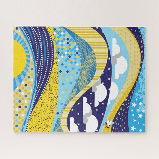 16x20 Abstraktes Sky Puzzle für Colorblinde (Horizontal)