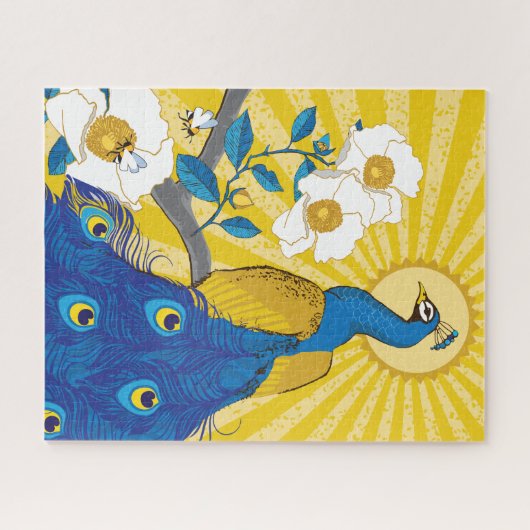 16x20 Hübsches Pfauenpuzzle für Colorblinde Puzzle (Horizontal)