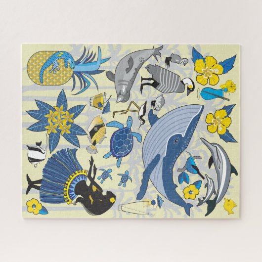 16x20 I Liebe Hawaii Puzzle für Colorblinde (Horizontal)