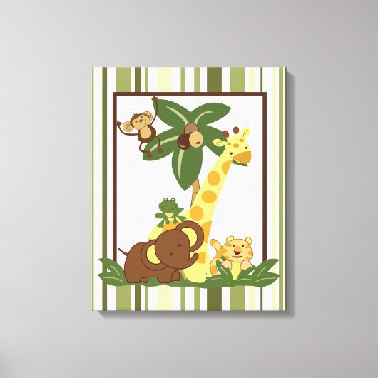 16x20 Leinwand Art Kinderzimmer Jungle Babies Prin (Vorderseite)