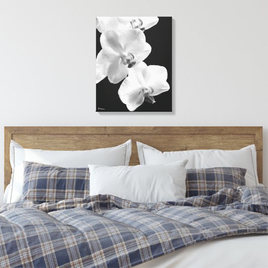 16X20 Orchideen in Schwarz-Weiß-Wrapped Canvas Art Leinwanddruck (Insitu (Schlafzimmer))