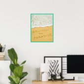 16x20 Paradise Beach Wall Art Poster (Heimbüro)