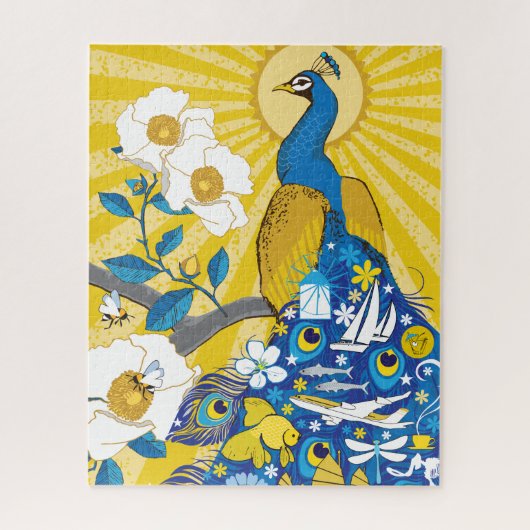 16x20 Pfauenpuzzle für Colorblinde Puzzle (Vertikal)