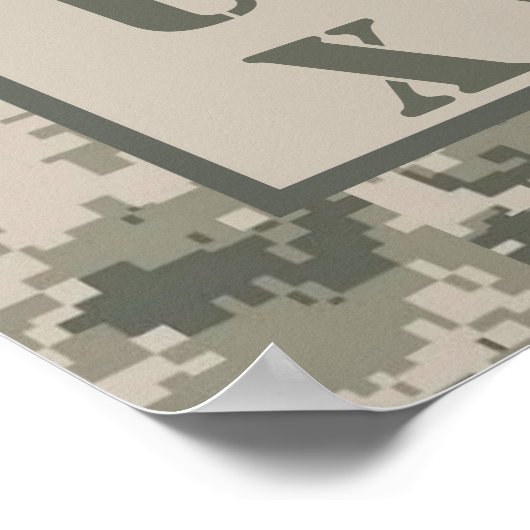 16x24 Kinderzimmer Art ABC Chart ARMY ACU Camoflau Poster (Ecke)