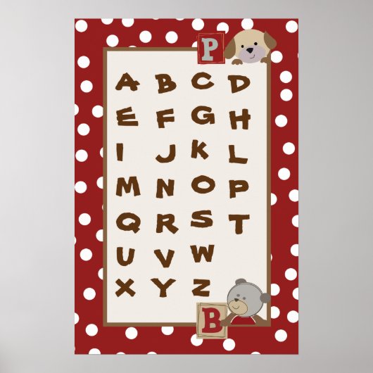 16x24 Kinderzimmer Art ABC Chart Cocalos Tasten Poster (Vorne)