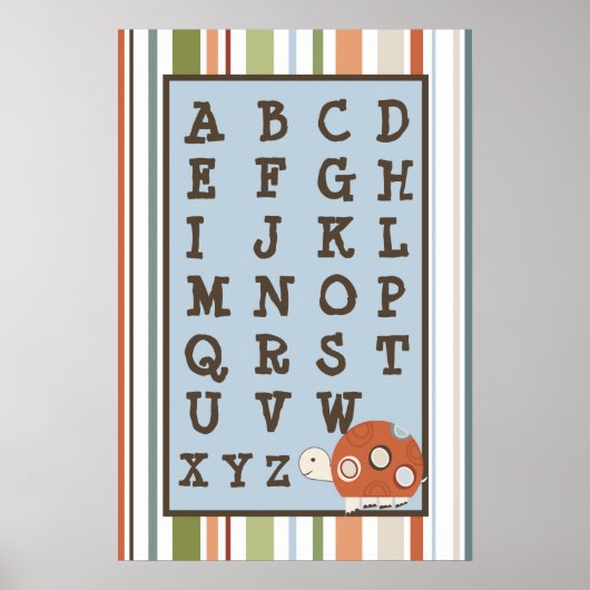 16x24 Kinderzimmer Art ABC Chart Laguna Beach Turt Poster (Vorne)