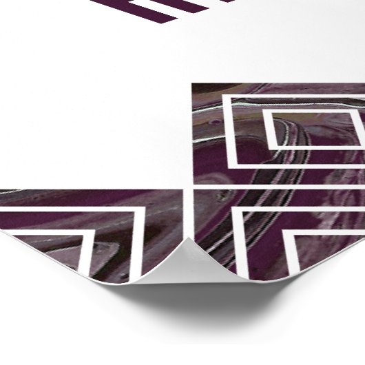 16x24 Lila Marmorkunst Semi Glanz Poster (Ecke)