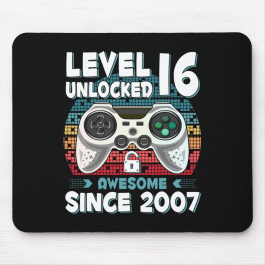 16yr Bday Son Boy Funny Gamer 16. 16. Mousepad (Vorne)