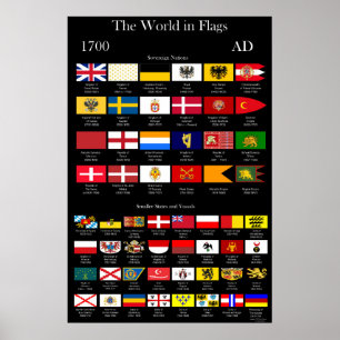 1700 AD Flags of the World Poster